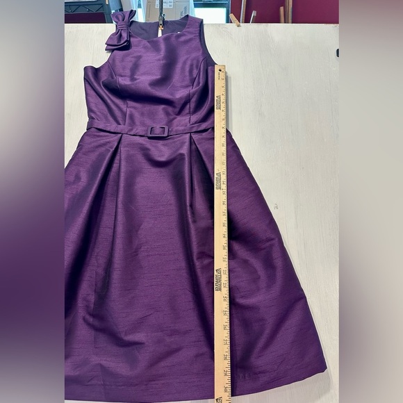 RARE SAMPLE Alexia Designs Purple Bow Shoulder Dress Size 10 | Spring 2014 - Picture 10 of 10